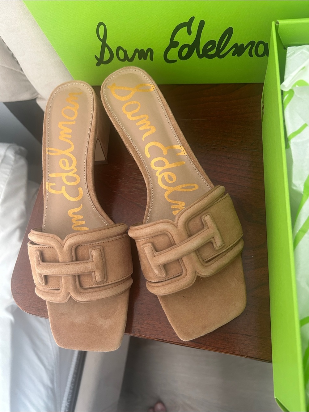Sam Edelman Tan Suede Slide Mules